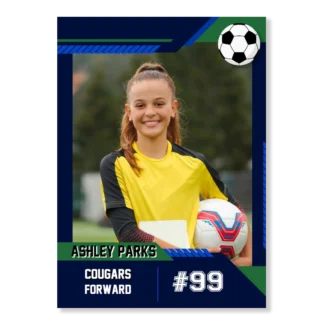 Soccer Card Template 17 - Blue & Green